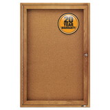 Quartet QRT363 Enclosed Bulletin Board, Natural Cork/fiberboard, 24 X 36, Oak Frame