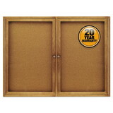 Quartet QRT364 Enclosed Indoor Cork Bulletin Board with Two Hinged Doors, 48 x 36, Tan Surface, Oak Fiberboard Frame
