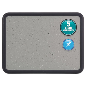 Quartet QRT699370 Contour Granite Gray Tack Board, 36 X 24, Black Frame