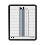 ACCO BRANDS QRT750 Employee In/out Board, Porcelain, 11 X 14, Gray, Black Plastic Frame