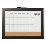 Quartet QRT79275 Home Decor Magnetic Combo Dry Erase with Cork Board on Bottom, 23 x 17, Espresso Wood Frame