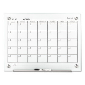 Quartet QRTGC2418F Infinity Magnetic Glass Calendar Board, One Month, 24 x 18, White Surface