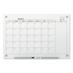 Quartet QRTGC3624F Infinity Magnetic Glass Calendar Board, One Month, 36 x 24, White Surface