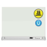 Quartet QRTGDP1723W Desktop Magnetic Glass Dry-Erase Panel, 23 x 17, White Surface
