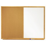Quartet QRTS554 Bulletin/dry-Erase Board, Melamine/cork, 48 X 36, White/brown, Oak Finish Frame