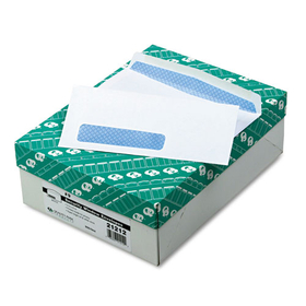 Quality Park QUA21212 Security Tint Window Envelope, #9, Commercial Flap, Gummed Closure, 3.88 x 8.88, White, 500/Box