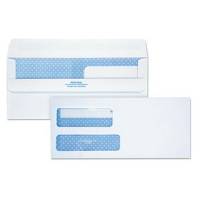 Quality Park QUA24519 Redi-Seal Envelope, Security, #9, Double Window, Contemporary, White, 250/carton