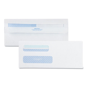 Quality Park QUA24539 Double Window Redi-Seal Security-Tinted Envelope, #8 5/8, Commercial Flap, Redi-Seal Closure, 3.63 x 8.63, White, 500/Box