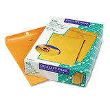 Quality Park QUA37910 Clasp Envelope, 28 lb Bond Weight Kraft, #110, Square Flap, Clasp/Gummed Closure, 12 x 15.5, Brown Kraft, 100/Box