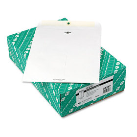 Quality Park QUA38397 Clasp Envelope, 28 lb Bond Weight Paper, #97, Square Flap, Clasp/Gummed Closure, 10 x 13, White, 100/Box