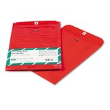 Quality Park QUA38734 Clasp Envelope, 28 lb Bond Weight Paper, #90, Square Flap, Clasp/Gummed Closure, 9 x 12, Red, 10/Pack