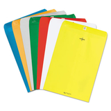Quality Park QUA38736 Clasp Envelope, 28 lb Bond Weight Paper, #90, Square Flap, Clasp/Gummed Closure, 9 x 12, Yellow, 10/Pack