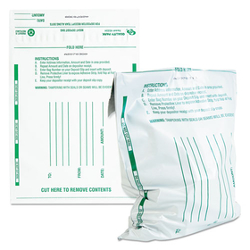 Quality Park QUA45228 Poly Night Deposit Bags with Tear-Off Receipt, 10 x 13, White, 100/Pack