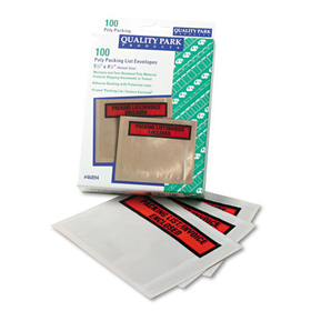 QUALITY PARK PRODUCTS QUA46894 Top-Print Self-Adhesive Packing List Envelope, 5 1/2" X 4 1/2", 100/box