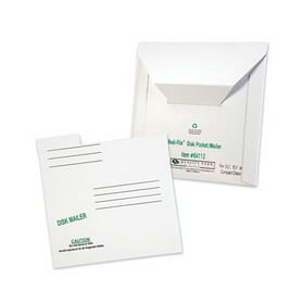 Quality Park QUA64112 Redi-File Disk Pocket Mailer, 6 X 5-7/8, Recycled, White, 10/pack