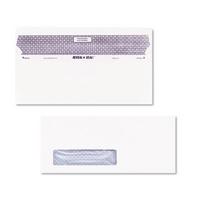 Quality Park QUA67418 Reveal-N-Seal Security-Tint Envelope, Address Window, #10, Commercial Flap, Self-Adhesive Closure, 4.13 x 9.5, White, 500/Box