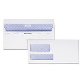 Quality Park QUA67529 Reveal-N-Seal Double Window Invoice Envelope, Self-Adhesive, White, 500/box