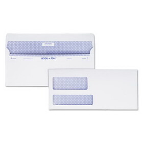 Quality Park QUA67529 Reveal-N-Seal Double Window Invoice Envelope, Self-Adhesive, White, 500/box