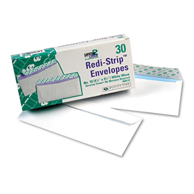Quality Park QUA69112 Redi-Strip Security Tinted Envelope, #10, Commercial Flap, Redi-Strip Heat-Resistant Closure, 4.13 x 9.5, White, 30/Box