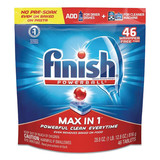 FINISH RAC20605CT Powerball Max in 1 Dishwasher Tabs, Original Scent, 46/Pack, 4 Packs/Carton