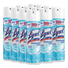 Lysol RAC79329CT Disinfectant Spray, Crisp Linen, 19 oz Aerosol Spray, 12/Carton