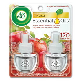 Air Wick RAC80420CT Scented Oil Refill, 0.67 oz, Apple Cinnamon Medley, 2/Pack, 6 Packs/Carton