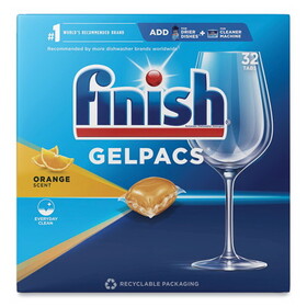 Finish RAC81053 Dish Detergent Gelpacs, Orange Scent, Box Of 32 Gelpacs