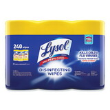 LYSOL Brand RAC84251PK Disinfecting Wipes, 7 x 7.25, Lemon and Lime Blossom, 80 Wipes/Canister, 3 Canisters/Pack