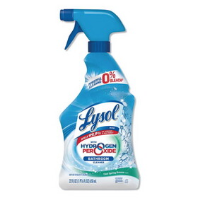 Lysol RAC85668CT Bathroom Cleaner with Hydrogen Peroxide, Cool Spring Breeze, 22 oz Trigger Spray Bottle, 12/Carton