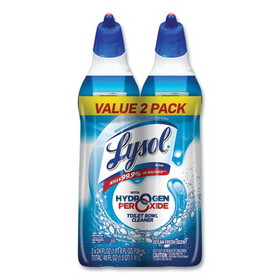 Lysol RAC96084 Toilet Bowl Cleaner with Hydrogen Peroxide, Ocean Fresh, 24 oz Angle Neck Bottle, 2/Pack, 4 Packs/Carton