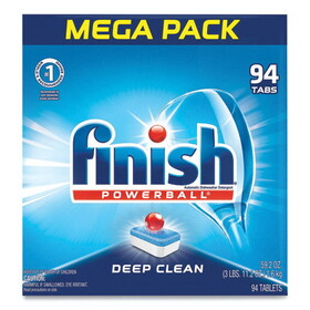 FINISH RAC97330CT Powerball Dishwasher Tabs, Fresh Scent, 94/Box, 4 Boxes/Carton