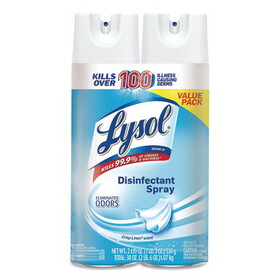 Lysol RAC99608CT Disinfectant Spray, Crisp Linen, 19 oz Aerosol Spray, 2/Pack, 4 Packs/Carton
