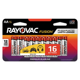 Rayovac RAY81516LTFUSK Fusion Advanced Alkaline AA Batteries, 16/Pack