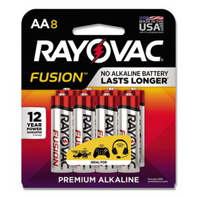 Rayovac RAY8158TFUSK Fusion Advanced Alkaline AA Batteries, 8/Pack