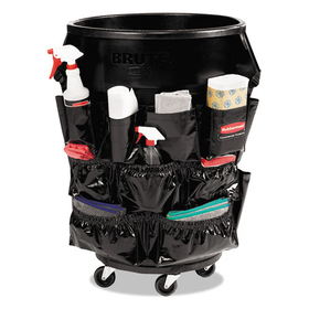 Rubbermaid RCP1867533CT Brute Caddy Bag, 12 Compartments, Black, 6/Carton