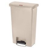 Rubbermaid 1883458 Slim Jim Resin Step-On Container, Front Step Style, 13 gal, Beige