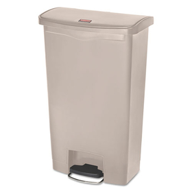Rubbermaid RCP1883460 Streamline Resin Step-On Container, Front Step Style, 18 gal, Polyethylene, Beige