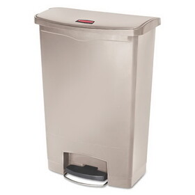 Rubbermaid RCP1883552 Streamline Resin Step-On Container, Front Step Style, 24 gal, Polyethylene, Beige