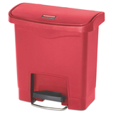 Rubbermaid 1883563 Slim Jim Resin Step-On Container, Front Step Style, 4 gal, Red