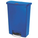 Rubbermaid 1883597 Slim Jim Resin Step-On Container, Front Step Style, 24 gal, Blue