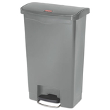 Rubbermaid 1883602 Slim Jim Resin Step-On Container, Front Step Style, 13 gal, Gray