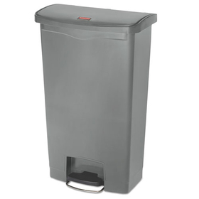 Rubbermaid RCP1883604 Slim Jim Streamline Resin Step-On Container, Front Step Style, 18 gal, Polyethylene, Gray
