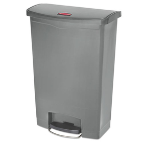Rubbermaid 1883606 Slim Jim Resin Step-On Container, Front Step Style, 24 gal, Gray
