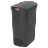 Rubbermaid 1883612 Slim Jim Resin Step-On Container, End Step Style, 13 gal, Black