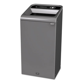 Rubbermaid RCP1961621 Configure Indoor Recycling Waste Receptacle, Landfill, 23 gal, Metal, Gray