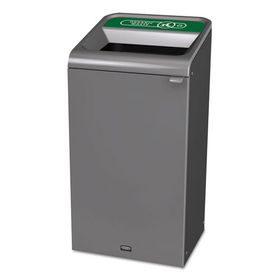 Rubbermaid RCP1961627 Configure Indoor Recycling Waste Receptacle, Organic Waste, 23 gal, Metal, Gray