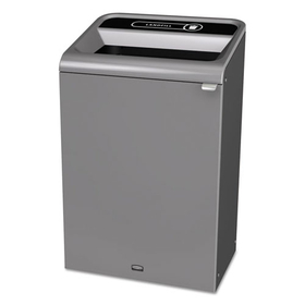Rubbermaid RCP1961628 Configure Indoor Recycling Waste Receptacle, 33 gal, Metal, Gray