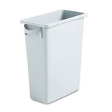 Rubbermaid RCP1971258 Slim Jim Waste Container with Handles, 16 gal, Plastic, Light Gray