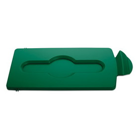 Rubbermaid RCP2007884 Slim Jim Single Stream Recycling Top for Slim Jim Containers, 8w x 16.5d x 0.5h, Green