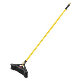 Rubbermaid RCP2018727 Maximizer Push-to-Center Broom, Poly Bristles, 18 x 58.13, Steel Handle, Yellow/Black